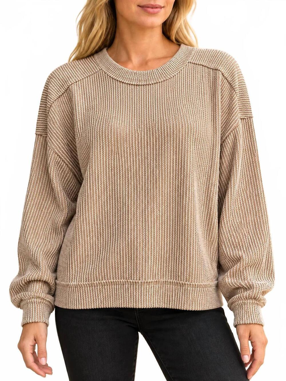 NEW EE:SOME women's simple sunday top in tan